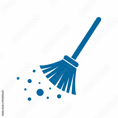 Minimal Broom Vector Icon for Cleaning Service and Hygiene Branding.