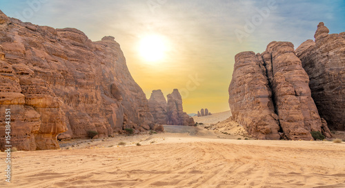 The panoramic Ashar Valley in AlUla, Saudi Arabia