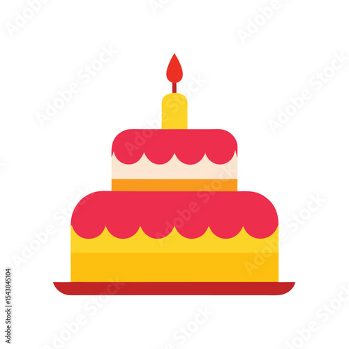 Birthday cake vector art illustration