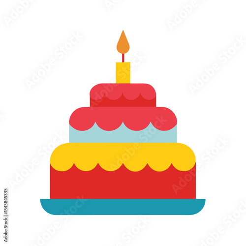Birthday cake vector art illustration
