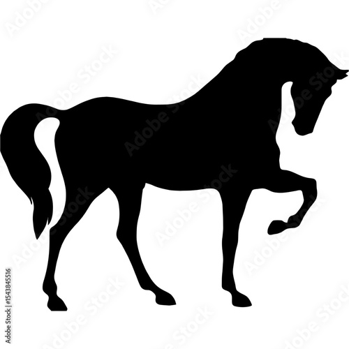 Galloping Horse Silhouette, Equestrian Horse Silhouette, Dynamic Equine Silhouette