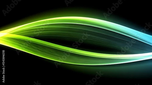 Abstract Light Waves Flowing Across Dark Background in Smooth Motion