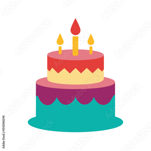 Birthday cake vector art illustration