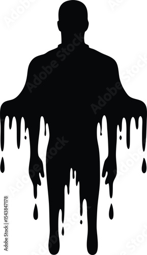 dripping paint silhouette vector