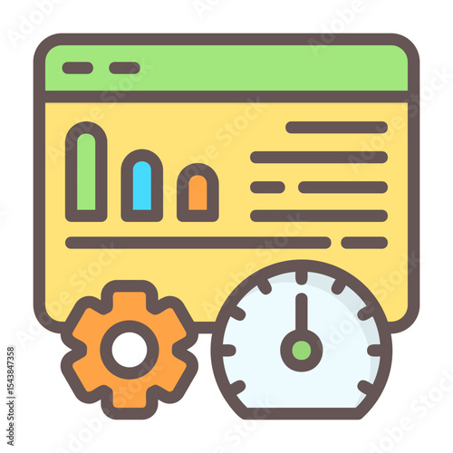 Page Speed Analysis Vector Icon