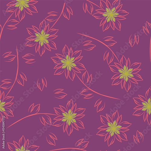 Cute feminine seamless watercolor pattern with little tiny wildflowers, hand drawn