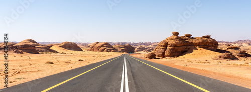 Scenic road between Riyadh and AlUla, Saudi Arabia