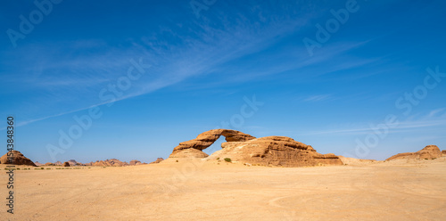 Rainbow Arch, amazing sandstone rock formation in AlUla, Saudi Arabia