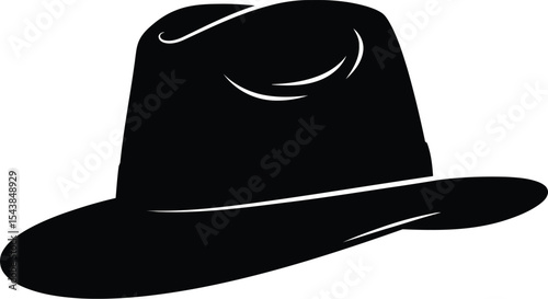  Gentleman Fedora Hat Icon Silhouette Illustration
