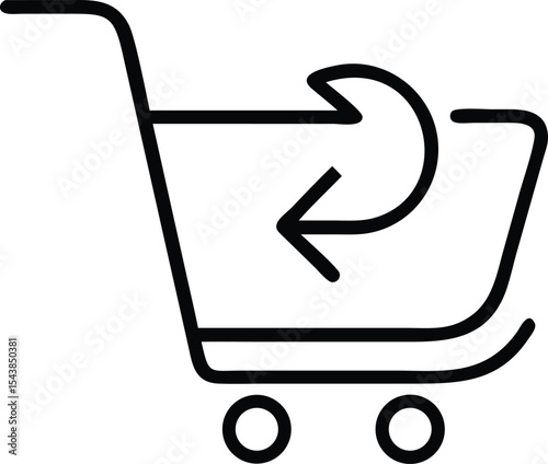 shopping cart with arrow down icon vector illustration. purchase icon