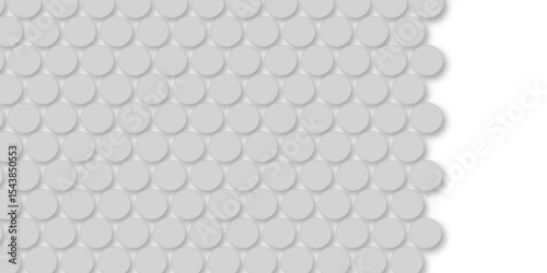 Grey tiles wall. round marble textures, ball tiles. Top view pavement circle block gray texture with seamless patterns floor background. Air Bubble wrap texture background. Textured Background.