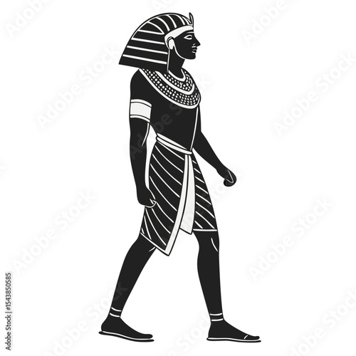 Khufu Man Silhouette – Black Vector Ancient Egyptian Pharaoh Illustration