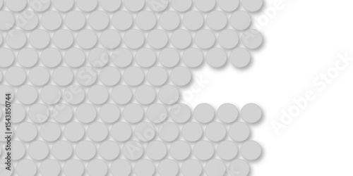 Grey tiles wall. round marble textures, ball tiles. Top view pavement circle block gray texture with seamless patterns floor background. Air Bubble wrap texture background. Textured Background.