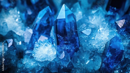 Stunning Blue Crystal Cluster: A Macro View of Nature's Gems