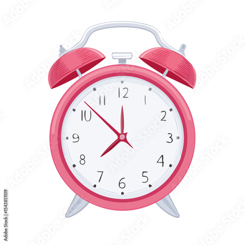 Pink alarm clock illustration indicating time management and schedule on a black background