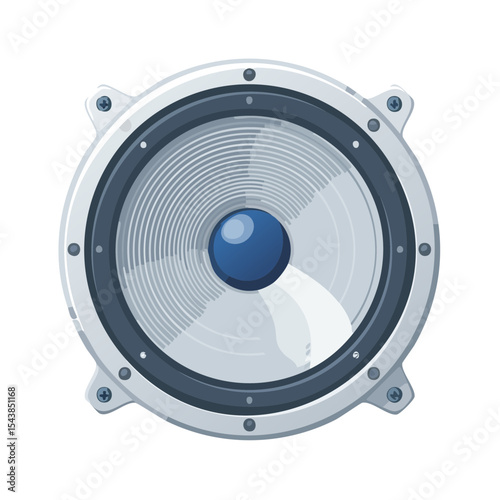 Speaker Illustration with Blue Accent Audio Sound System Design Graphic Artwork Isolated on Black