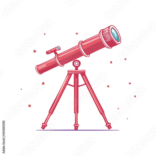 Telescope exploring cosmic stars universe vector illustration on black background astronomy science discovery cosmos galaxy