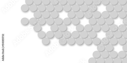 Grey tiles wall. round marble textures, ball tiles. Top view pavement circle block gray texture with seamless patterns floor background. Air Bubble wrap texture background. Textured Background.