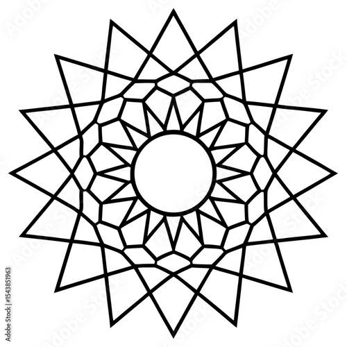 Geometric Sunstream Vector