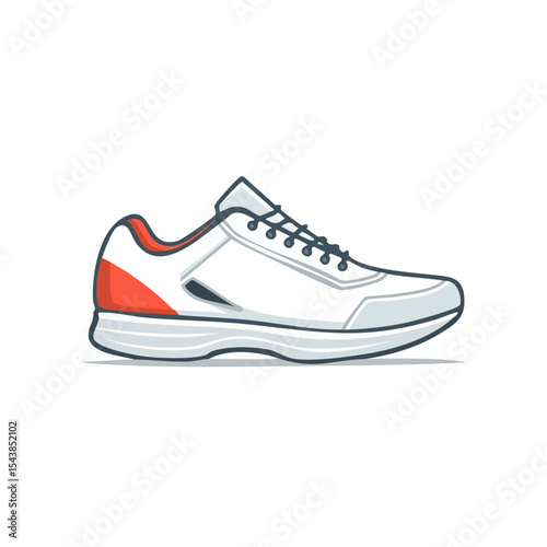 Running shoe vector illustration for sports and active lifestyle concepts. Minimalist athletic footwear design for fitness and exercise promotions.