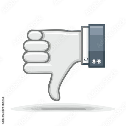 Hand with Thumb Down Symbol Illustrating Disapproval or Negative Feedback on a Dark Background