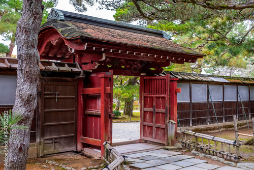 Entrance gate, Kenrokuen Garden, Kanazawa, Japan
