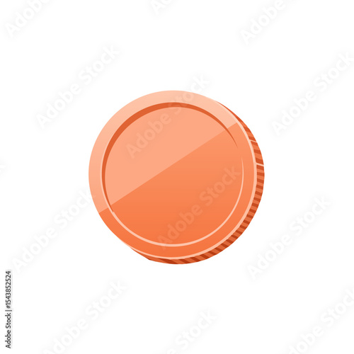 Copper coin graphic on black backdrop for business or finance concept and financial investment or cryptocurrency in a flat design style