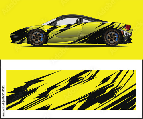 Green and Black Camouflage Patterned Classic Sports Car with Matching Graphic