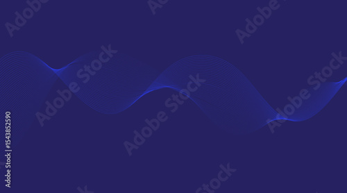Abstract Blue Wave Background – Futuristic Flowing Lines on Dark Gradient