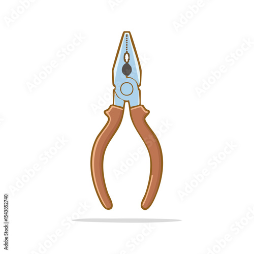 Illustration of needle nose pliers tool on black background for industrial DIY repair and construction equipment
