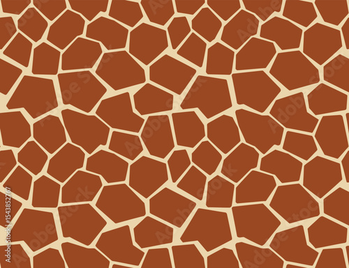 Giraffe Skin Pattern Seamless Texture in Terracotta and Cream