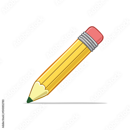 Classic Yellow Pencil Illustration Drawing a Line on Black Background for Education and Creative Projects