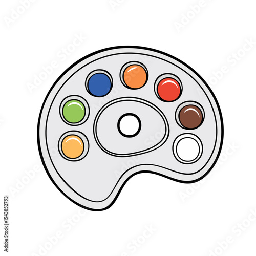 Vibrant Artist Palette with Colorful Paints for Creative Expression and Artistic Designs on Black Backdrop