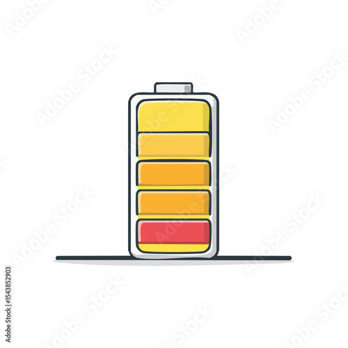 Low battery icon illustration on black background energy level indicator