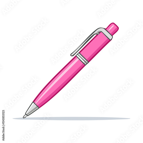 Vibrant Pink Pen Writing or Drawing a White Line on Dark Background Stationery Concept