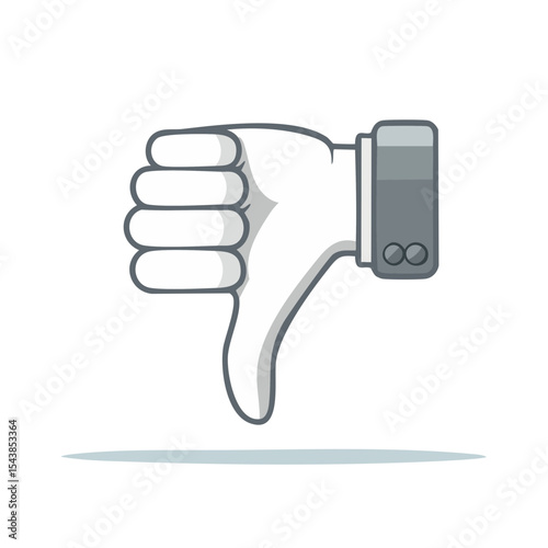 Cartoon Hand Gesture Displaying Thumbs Down Symbol in Negative Feedback Illustration