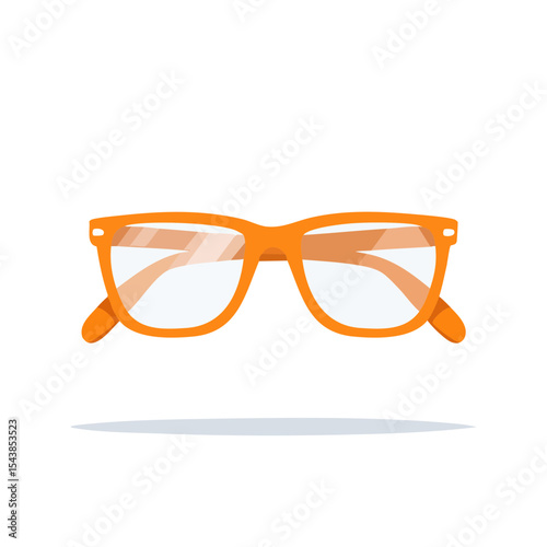 Orange Eyeglasses Frame Icon Style Stylish Spectacles Accessory Modern Optical Design