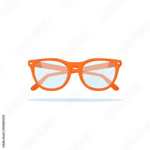 Vibrant Orange Framed Eyeglasses Fashionable Eye Protection Against Black Background