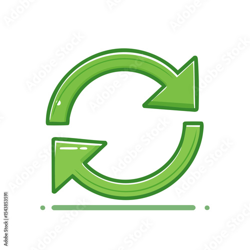 Green Circular Arrows Rotation Cycle Loop Graphic Renewable Energy Resource Concept