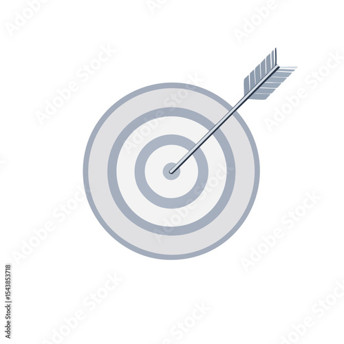 Archery Target with Arrow in the Center Achievement Success Concept Vector Art Goals and Precision Illustration on Black Background