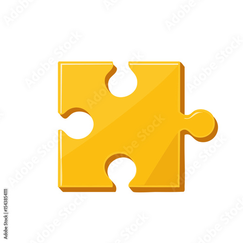 Golden jigsaw puzzle piece with glossy highlights against a dark backdrop signifies connection and strategic thinking