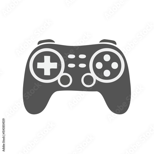 Gray Video Game Controller Icon on Black Background for Entertainment
