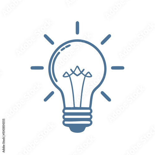 Lightbulb Symbol Icon Concept on Dark Background Idea Inspiration Innovation Energy Outline Simplicity Vector Design