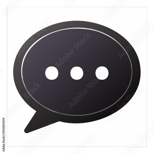 Typing Message Bubble with Three Dots Communication Icon Dark Gray Color Notification Pending Chat Waiting Sign