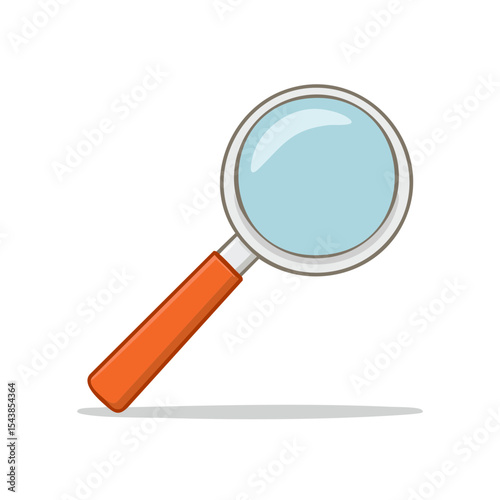 Magnifying glass illustration searching examining investigation exploration discovery research tool cartoon drawing on black background