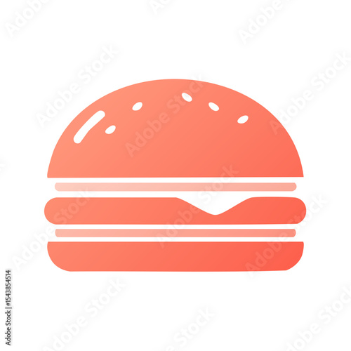 Modern Burger Vector Illustration on Black Background Fast Food Design Burger Icon Simple Graphic Hamburger Sandwich Concept