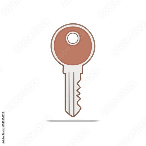 Cartoon style key on black background security protection illustration for access control and secure building entry and personal property protection concept