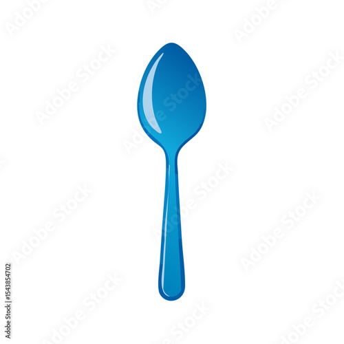 Blue Spoon Isolated on Black Background, Kitchen Utensil, Eating Equipment