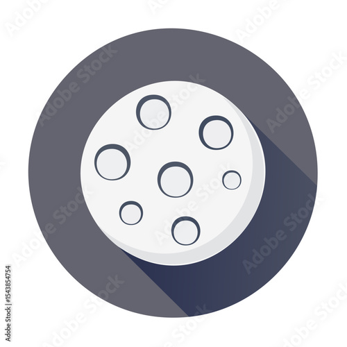 Monochrome flat moon icon vector