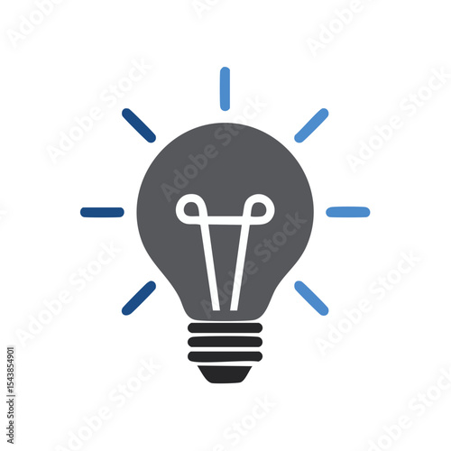 Lightbulb Icon on Black Background Representing Inspiration, Ideas, and Innovation